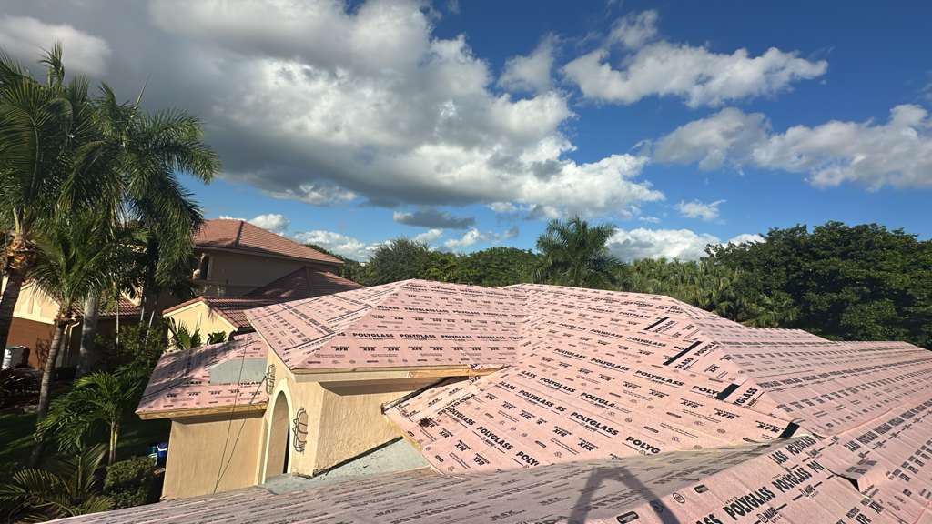 Polystick XFR underlayment installed over the roof deck